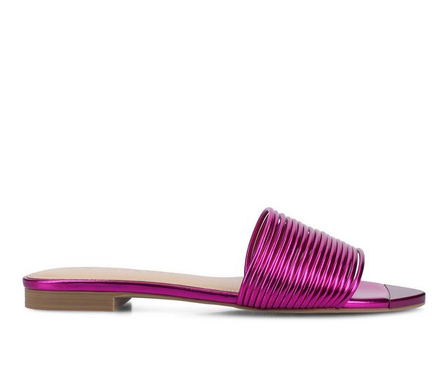 Women's Journee Collection Feather Sandals in Pink color