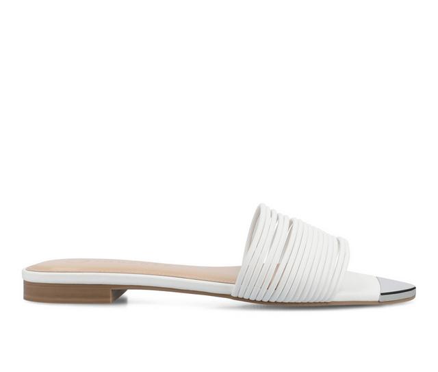 Women's Journee Collection Feather Sandals in White color