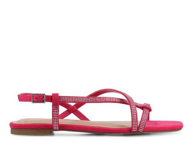 Women's Journee Collection Francis Sandals in Fuchsia color