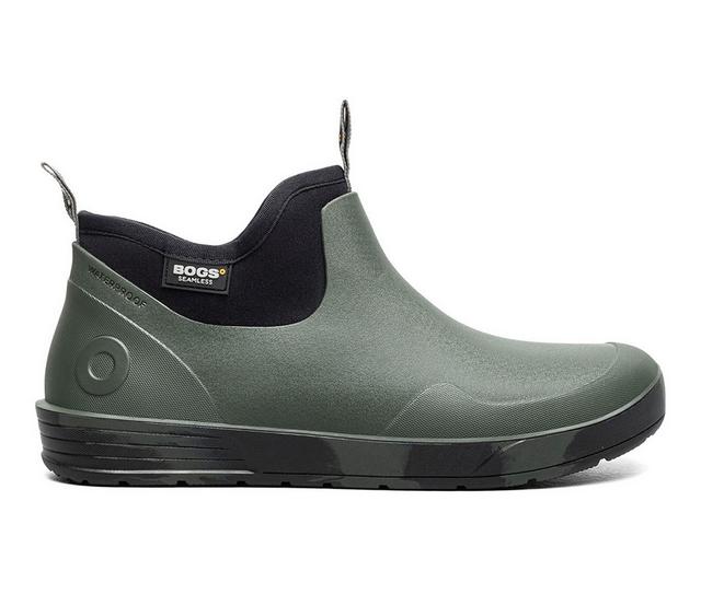 Men's Bogs Footwear Rockaway Seamless Low Rain Boots in Dark Green Mult color