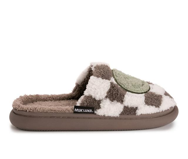 MUK LUKS Women's Joss Slippers in Taupe Smile color