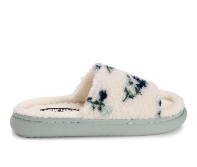 MUK LUKS Women's Marsai Slippers in Mint Floral color