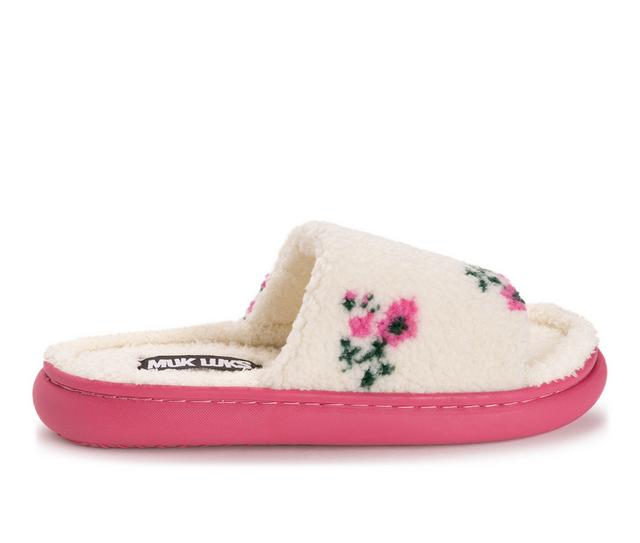 MUK LUKS Women's Marsai Slippers in Pink Floral color