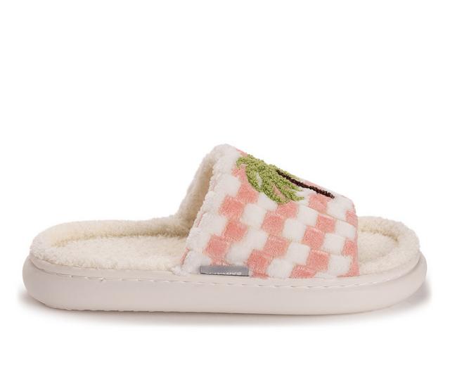 MUK LUKS Women's Marsai Slippers in Pink Palm color