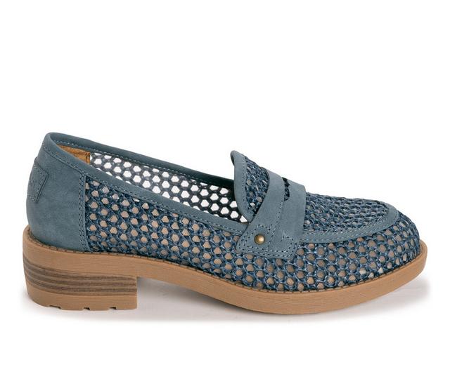 Women's MUK LUKS Vania Loafers in Dusty Blue color