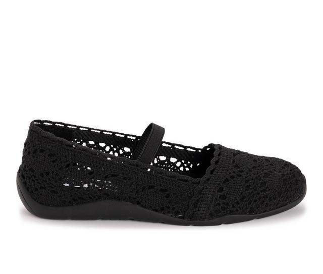 Women's MUK LUKS Shelby Flats in Black color