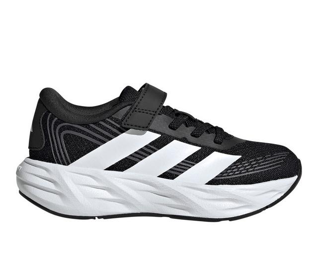 Boys' Adidas Little Kid Galaxy 8 Running Shoes in Blk/Wht/Carbon color