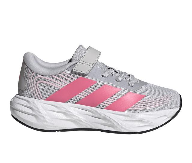 Girls' Adidas Little Kid Galaxy 8 Running Shoes in Gry/Pnk/Clr Pnk color