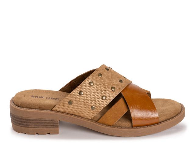 Women's MUK LUKS Vittoria Sandals in Tan color