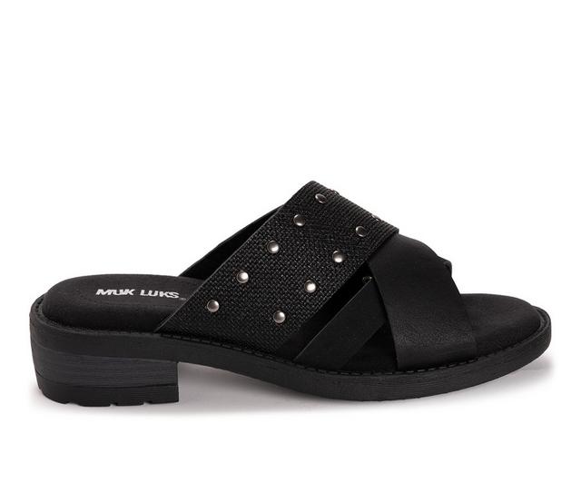 Women's MUK LUKS Vittoria Sandals in Black color