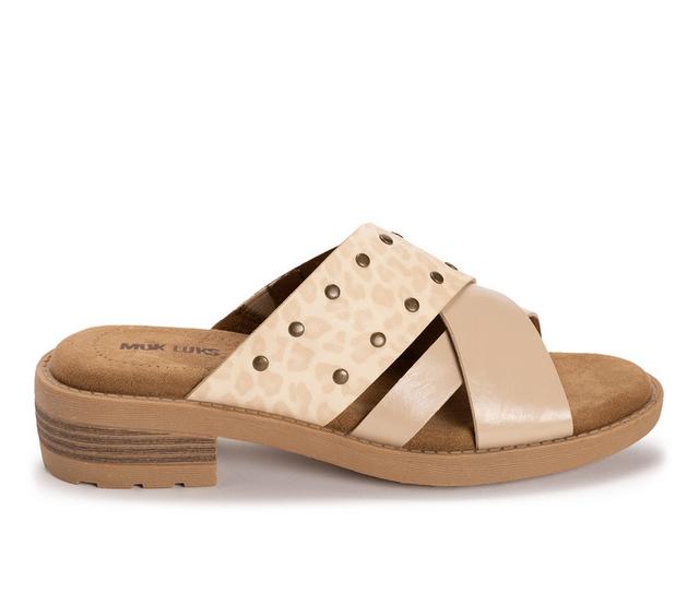 Women's MUK LUKS Vittoria Sandals in Cream color