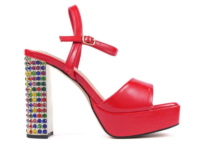 Women's Lady Couture Pretty Dress Sandals in Red color