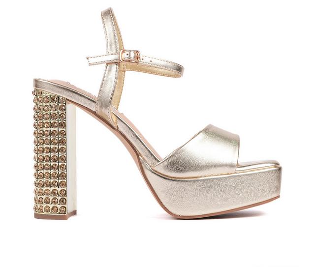 Women's Lady Couture Pretty Dress Sandals in Gold color