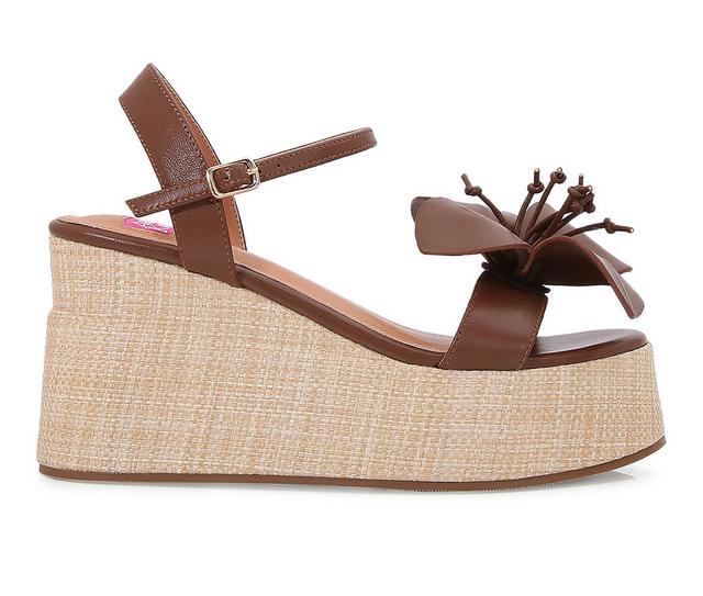Women's Ashley Kahen Tulip Platform Sandals in Brown color
