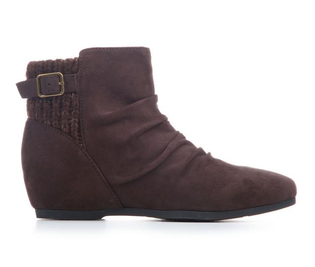Women's Blue Aura Bindi Booties in Brown color