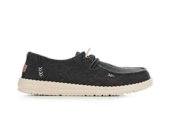 Women's HEYDUDE Wendy Floral Boho Casual Shoes in Black color