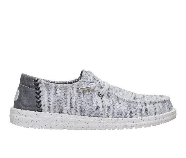 Women's HEYDUDE Wendy Knit Shimmer Casual Shoes in Grey/Multi color