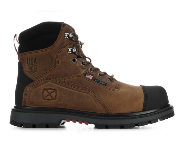 Men's TWISTED X 6" Work Boot USA Work Boots in Brown/Black color