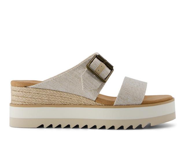 Women's TOMS Diana Mule Buckle Sandal Wedges in Natural color