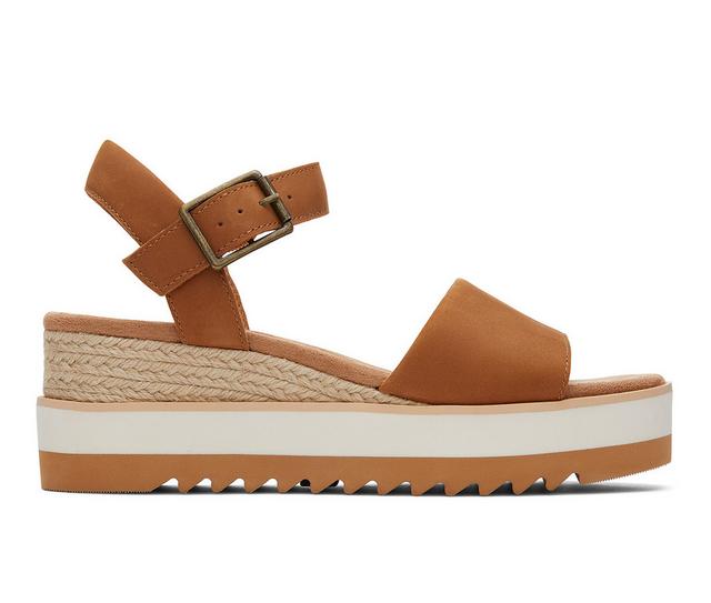 Women's TOMS Diana Wedge Sandal Wedges in Brown color