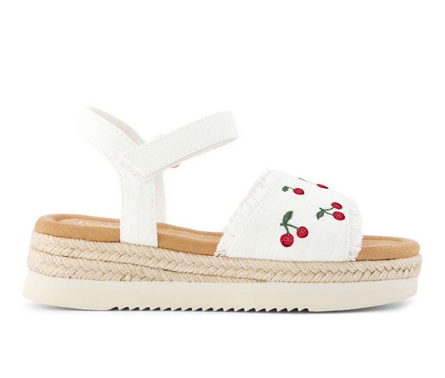 Girls' TOMS Little Kid & Big Kid Diana Wedge Sandals in Natural color