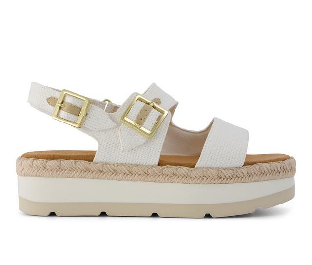 Women's TOMS Giana Flatform Sandal Platform Sandals in White color