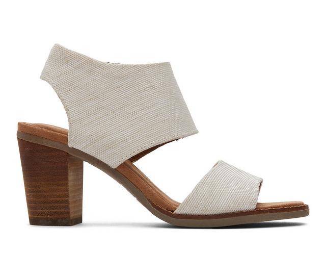 Women's TOMS Majorca Cutout Heel Dress Sandals in Natural color