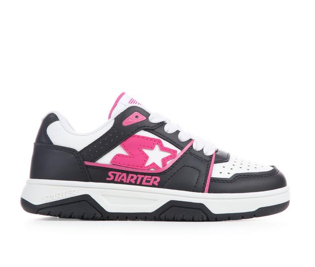 Girls' Starter Little Kid & Big Kid Fast Break Low Sneakers in Blk/Wht/Fuchsia color
