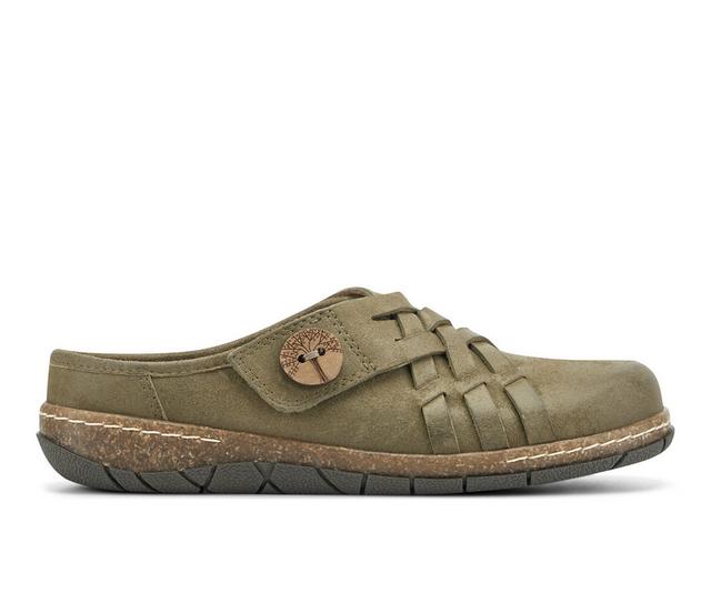 Women's Earth Origins Emis Clogs in Dark Green color