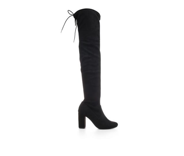 Women's Soda Snivy Knee High Boots in Black color