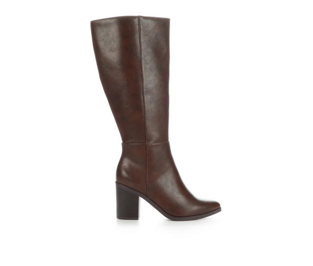 Women's Soda Study Knee High Boots in Brown color