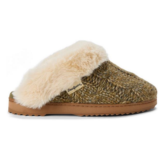 Dearfoams NICKI KNIT SCUFF Slippers in Loden color