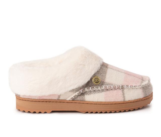 Dearfoams NYLA MOC TOE Slippers in Pink Plaid color