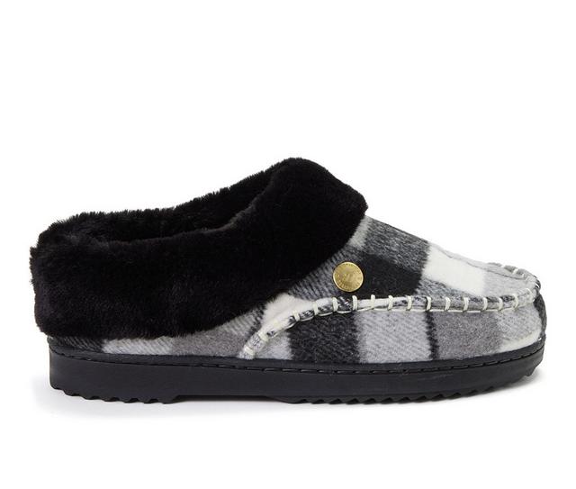 Dearfoams NYLA MOC TOE Slippers in Black Plaid color
