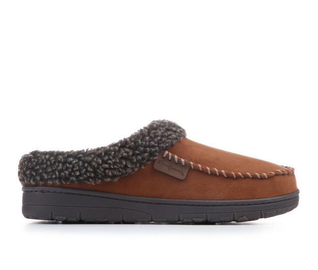 Dearfoams Men's Brendan Clog Moc Toe Slippers in CHESTNUT color