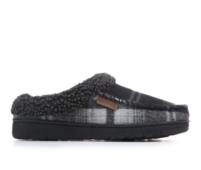 Dearfoams Men's Brendan Clog Moc Toe Slippers in GREY PLAID color