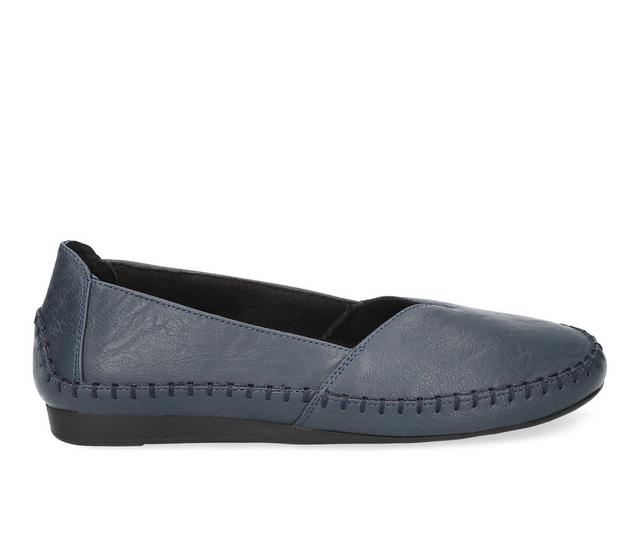 Women's Easy Street Amity Flats in Navy color
