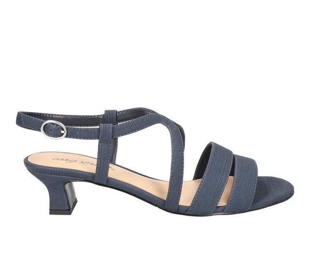 Women's Easy Street Blissful Dress Sandals in Navy Linen color