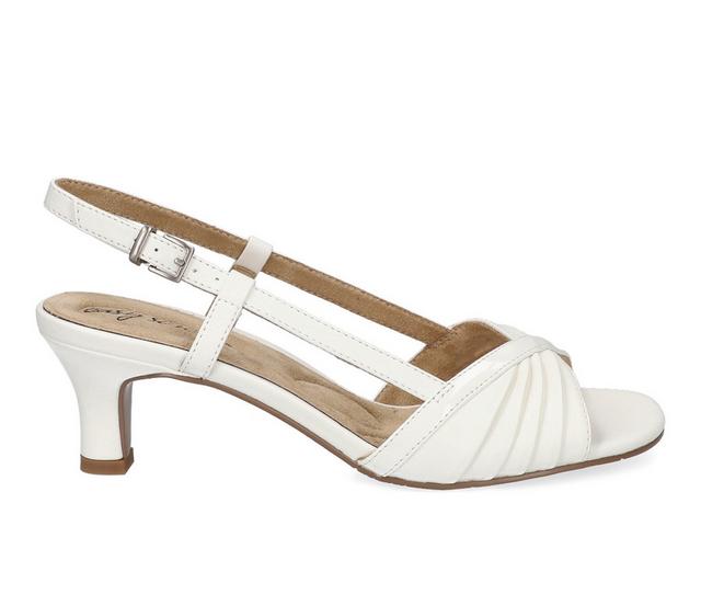 Women's Easy Street Delite Heeled Sandals in White Patent color
