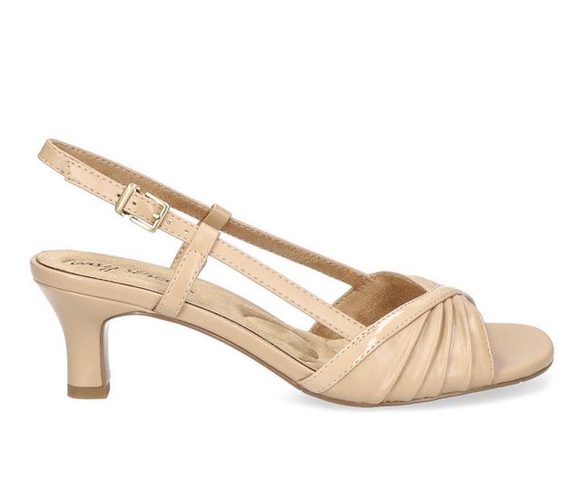 Women's Easy Street Delite Heeled Sandals in Nude Patent color