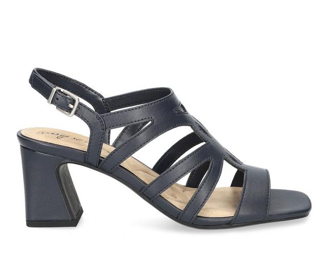 Women's Easy Street Divine Heeled Sandals in Navy color