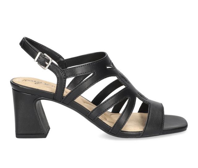 Women's Easy Street Divine Heeled Sandals in Black color