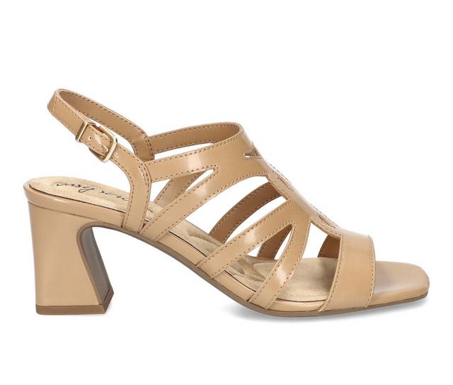 Women's Easy Street Divine Heeled Sandals in Nude Patent color