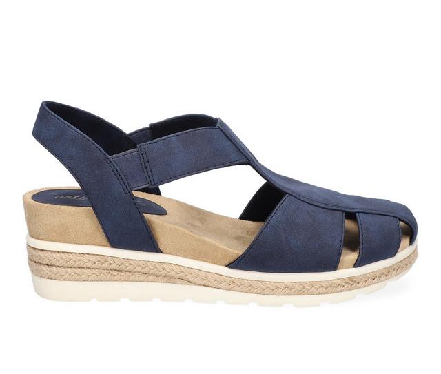 Women's Easy Street Freeport Wedges in Navy color