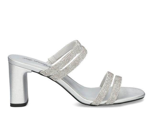 Women's Easy Street Jemma Dress Sandals in Silver Satin color