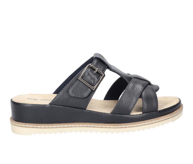 Women's Easy Street Joby Wedges in Navy color