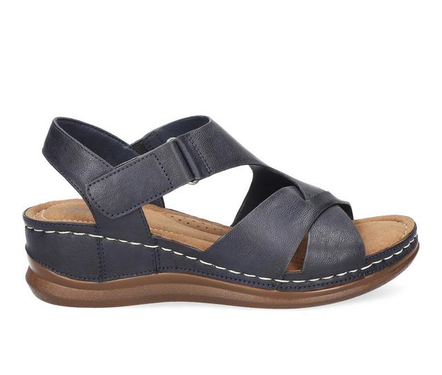 Women's Easy Street Lani Wedges in Navy color