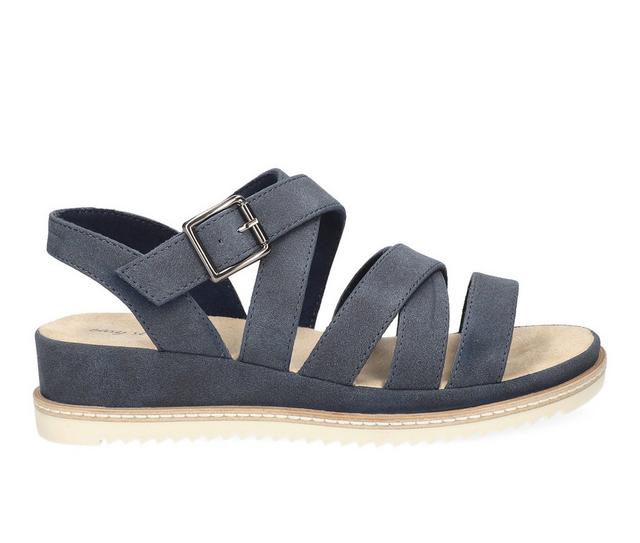 Women's Easy Street Madeline Wedges in Navy color