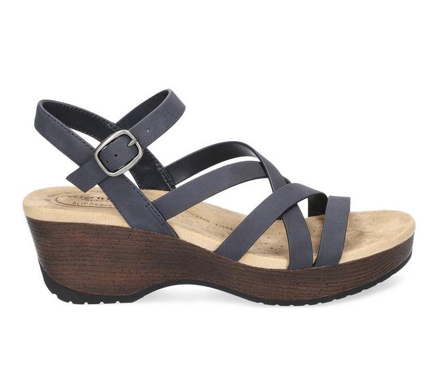 Women's Easy Street Monroe Wedges in Navy color