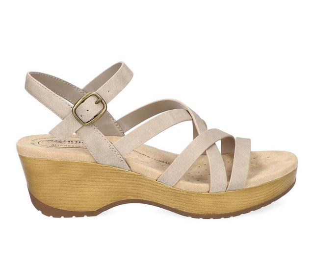 Women's Easy Street Monroe Wedges in Taupe color